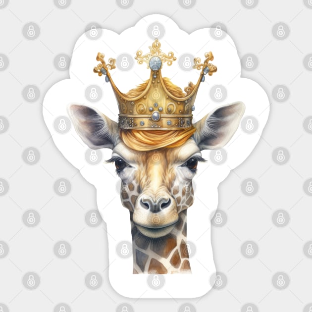 Giraffe King Sticker by Chromatic Fusion Studio